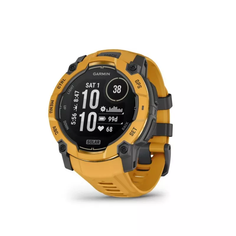 Garmin Instinct 3 – 50 mm, Solar Sunburst met Sunburst/grijs bandje