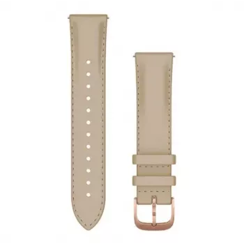 Garmin Quick Release bandje (20 mm) lichtbeige Italiaans leer met 18K roségoud PVD-afwerking