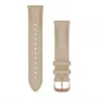 Garmin Quick Release bandje (20 mm) lichtbeige Italiaans leer met 18K roségoud PVD-afwerking