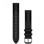 Garmin Quick Release Bands (18 mm) Zwart Leer, Brushed Slate Hardware