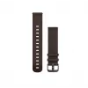 Garmin Quick Release Bands (20 mm) donkerbruin leer, zilveren hardware