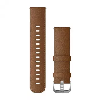 Garmin Quick Release polsbanden (22 mm) bruin Italiaans leer, zilveren hardware