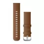 Garmin Quick Release polsbanden (22 mm) bruin Italiaans leer, zilveren hardware