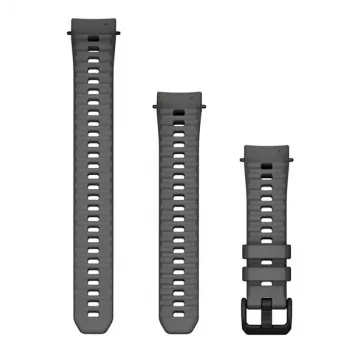 Garmin QuickFit 20 mm siliconen bandje in Antraciet voor Instinct E 40 mm en compatibele modellen