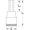GEDORE 1/2 inch aandrijf inbusdop-bit 8 mm, 90 mm lengte, DIN 7422, mangaanfosfateerd 6157730