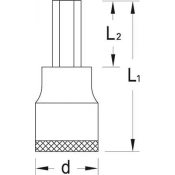 GEDORE 1/2 inch aandrijf inbusdop-bit 8 mm, 90 mm lengte, DIN 7422, mangaanfosfateerd 6157730