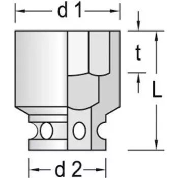 GEDORE 3/4 inch aandrijf 30 mm zeskant-slagschroevendraaier-dopsleutel, 6-kant, DIN 3129 6282550