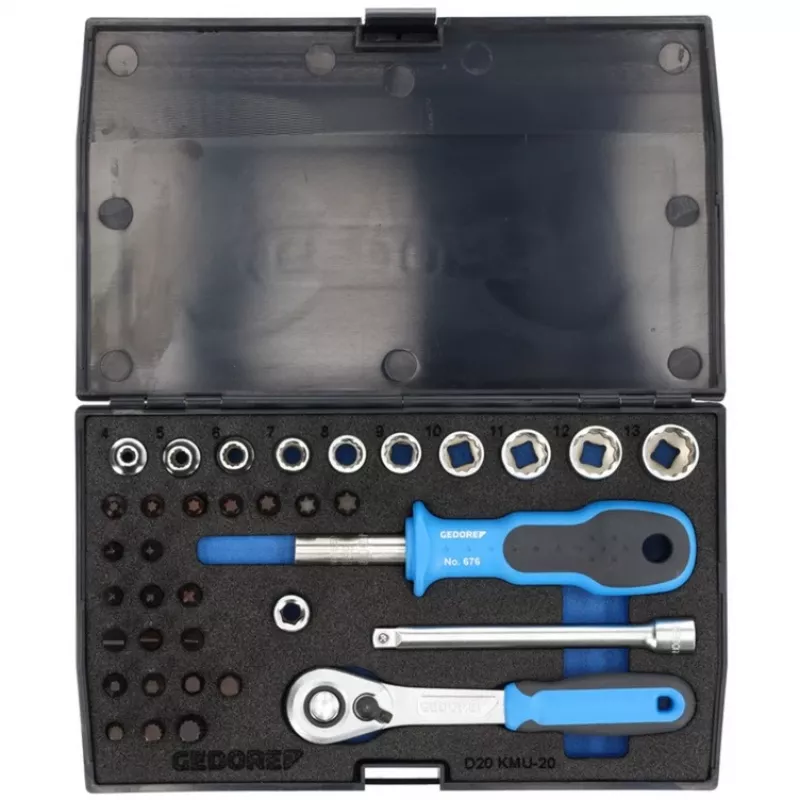 GEDORE dopsleutelset 1/4 inch, 37-delig (met ratel)