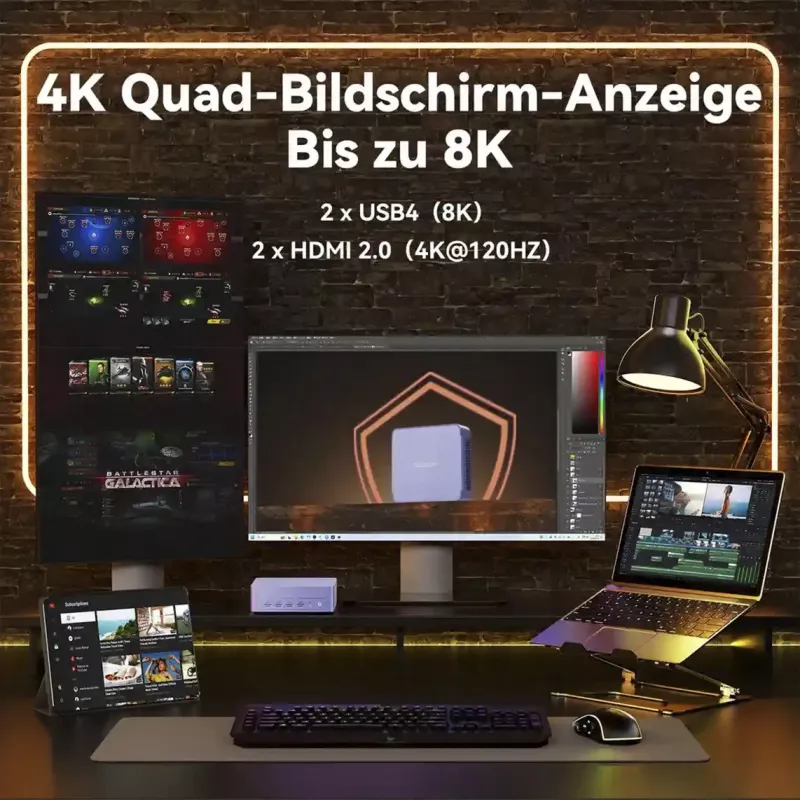 GEEKOM AX8 MAX mini-pc, Intel Core i7-12650H, 16GB DDR5, 512GB SSD, Windows 11 Pro, zilver