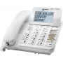 Geemarc CL595 bedrade seniorentelefoon met antwoordapparaat, handsfree, optische oproepindicatie, hoortoestelcompatibel, noodhanger, wit
