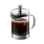GEFU DIEGO French Press koffiezetapparaat 600 ml, borosilicaatglas & roestvrij staal, zilver/zwart