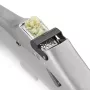 GEFU GARLICO knoflookpers, roestvrijstalen knoflookpers met geïntegreerde reinigingspen, ergonomische greep, vaatwasmachinebestendig, zilver
