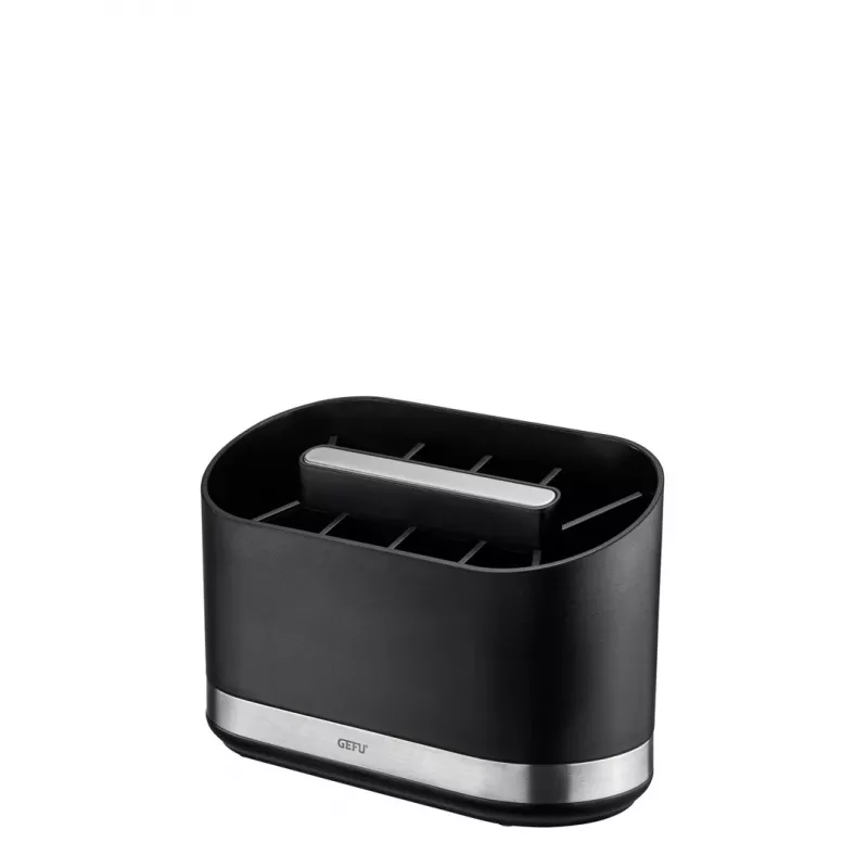 GEFU SMARTLINE tafel-organizer houder, RVS & zwart, antislip basis, vaatwasserbestendig, 10 x 14 cm