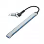 Gembird 7-poorts USB 3.2 Gen 2 hub - 6x USB-A 2.0 + 1x USB-A 3.2, zilver