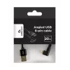 GEMBIRD Haakse stekker gevlochten USB-A naar 8-pin Lightning-kabel 0,2 m Zwart