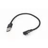 GEMBIRD Haakse stekker gevlochten USB-A naar 8-pin Lightning-kabel 0,2 m Zwart