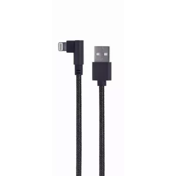 GEMBIRD Haakse stekker gevlochten USB-A naar 8-pin Lightning-kabel 0,2 m Zwart