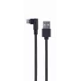 GEMBIRD Haakse stekker gevlochten USB-A naar 8-pin Lightning-kabel 0,2 m Zwart