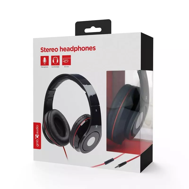 Gembird Detroit bedrade over-ear headset met beugelmicrofoon, zwart