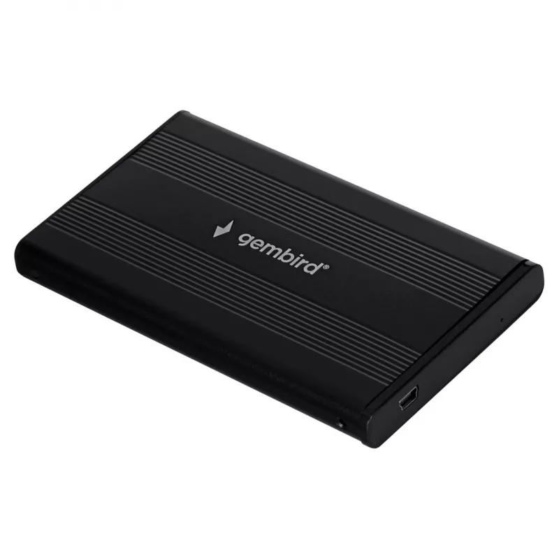 Gembird EE2-U2S-5 Externe USB 2.0 behuizing voor 2,5 inch SATA HDD/SSD, aluminium, zwart