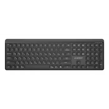 Gembird KB-WPS-03-CYRL dual-mode slim draadloos toetsenbord (2.4G + BT), Russische/Kyrillische layout, zwart