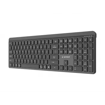 Gembird KB-WPS-03 Dual-Mode Pro-Business Slim draadloos toetsenbord, 2.4G + Bluetooth, US layout, zwart