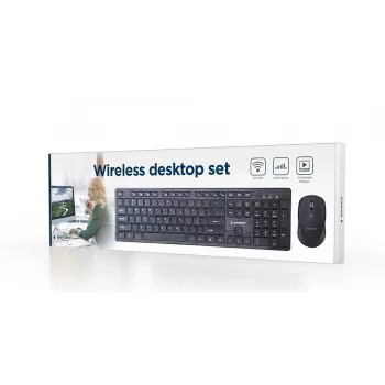 GEMBIRD KBS-WCH-04-RU draadloze toetsenbord- en muisset, Russische indeling, zwart