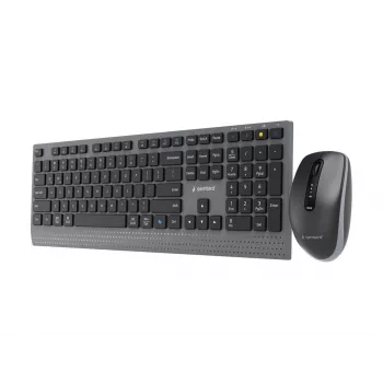 Gembird KBS-WPS-02 dual-mode slim draadloze desktopset, 2.4GHz + Bluetooth, US-layout (toetsenbord & muis)