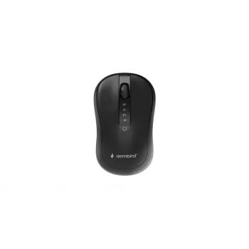 Gembird MUSW2-4B-01 Dual-mode draadloze muis (2,4 GHz + Bluetooth 5.0) met 1600 DPI optische sensor, 4 knoppen, ambidextreus, Zwart