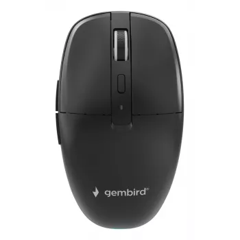 Gembird MUSW2-6B-01 dual-mode draadloze muis, 2,4 GHz + Bluetooth 5.0, 1600 DPI, 6 knoppen, zwart