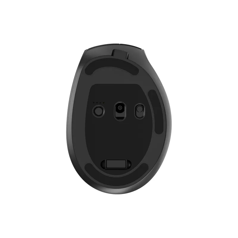 Gembird MUSW3-9B-01 triple-mode draadloze ergonomische muis (2,4 GHz + Bluetooth + USB-C), 2400 DPI, 9 knoppen, zwart