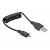Gembird USB 2.0-kabel USB-A naar Micro-USB-B 0,6m zwart spiraalkabel