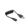 Gembird USB 2.0-kabel USB-A naar Micro-USB-B 0,6m zwart spiraalkabel