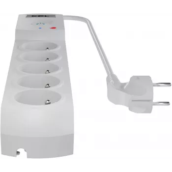 GETFORT 5-voudige overspanningsbeveiliging stekkerdoos, 3m kabel, grijs