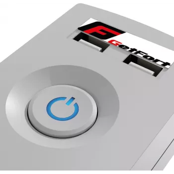 GETFORT 5-voudige overspanningsbeveiliging stekkerdoos met 2 USB-oplaadpoorten, 1,5m kabel, grijs