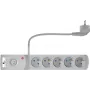 GETFORT 5-voudige overspanningsbeveiliging stekkerdoos met 2 USB-oplaadpoorten, 1,5m kabel, grijs