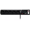 GETFORT 5P-3M-B overspanningsbeveiliging stekkerdoos, 5 AC-stopcontacten, 3m kabel, zwart