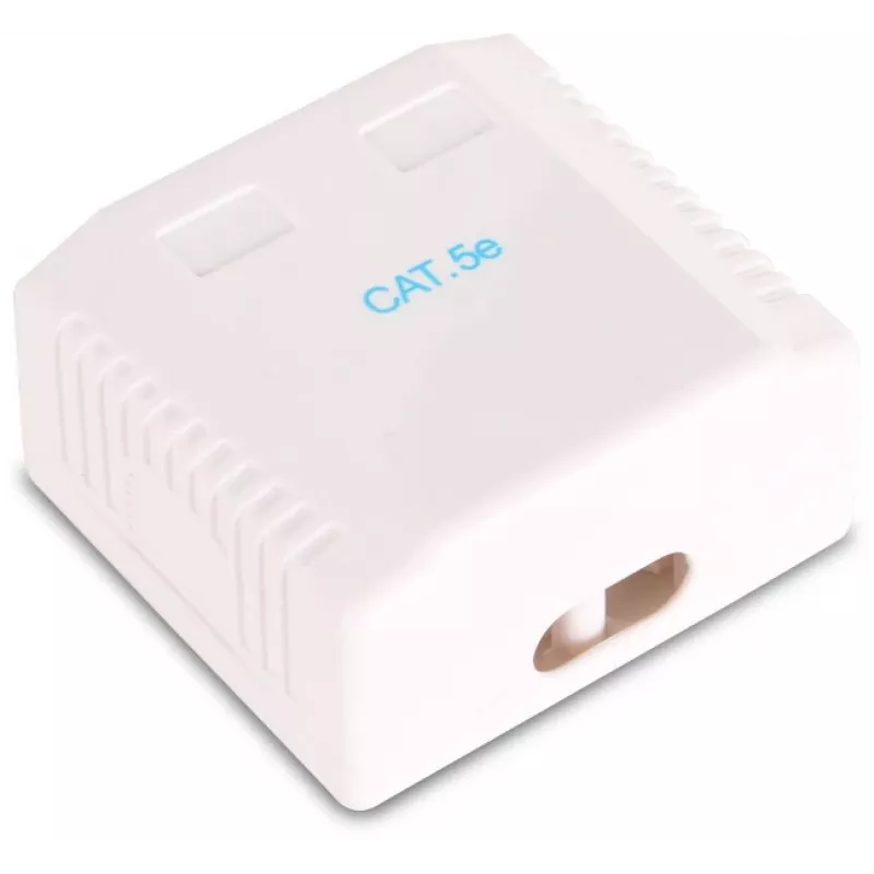 GETFORT GF-2G5EUTP opbouw dubbele RJ45 Cat.5e UTP netwerkdoos, wit