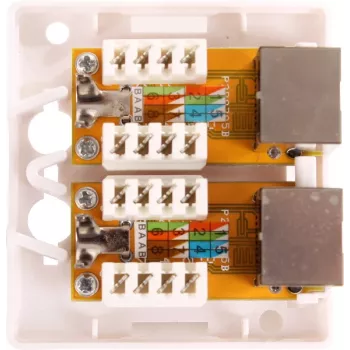 GETFORT GF-2G6FTP afgeschermde opbouw netwerkdoos, 2x RJ45, Cat6 FTP, wit