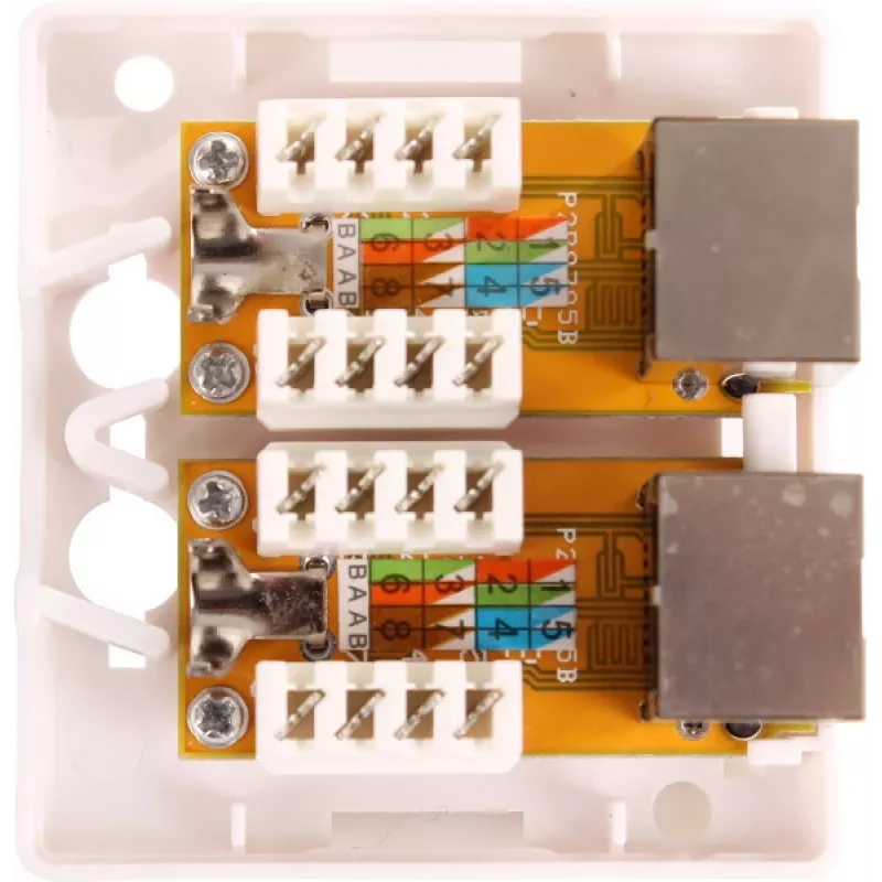 GETFORT GF-2G6FTP afgeschermde opbouw netwerkdoos, 2x RJ45, Cat6 FTP, wit