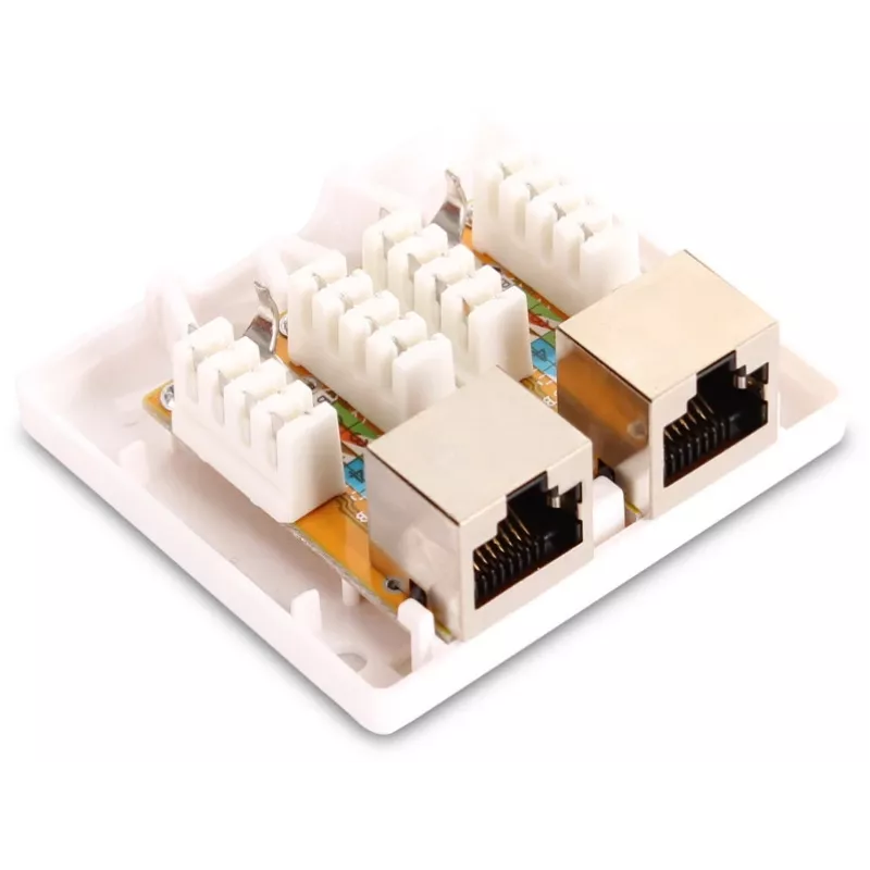 GETFORT GF-2G6FTP afgeschermde opbouw netwerkdoos, 2x RJ45, Cat6 FTP, wit