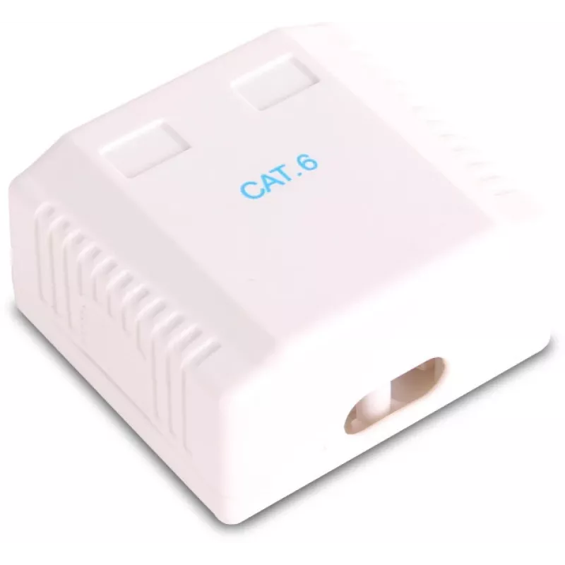 GETFORT GF-2G6FTP afgeschermde opbouw netwerkdoos, 2x RJ45, Cat6 FTP, wit