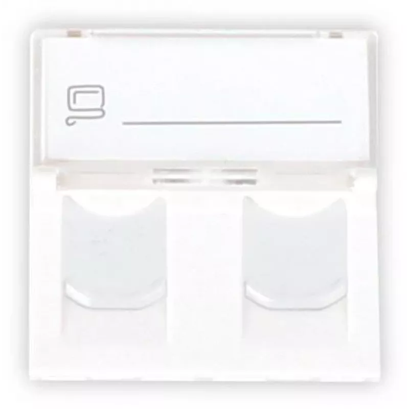 GETFORT GF-2MOD-2G Mosaic 2-poorts RJ45 Cat.5e netwerkmodule, 45x45mm, wit