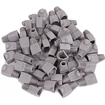 GETFORT GF-OS-RJ45-50 Grijze RJ45-Stekkerbeschermkappen, 50-pack, Trekontlasting voor Ethernet-kabels