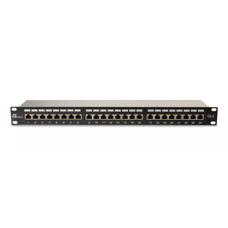GETFORT PGF-6FTP24-B6 patchpanel FTP Cat.6 24-poorts 19-inch 1U zwart