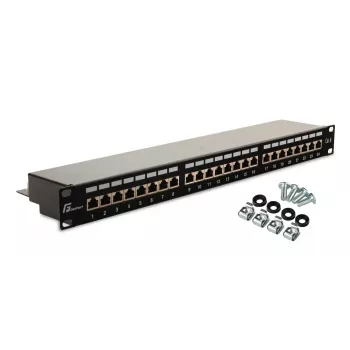 GETFORT PGF-6FTP24-B6 patchpanel FTP Cat.6 24-poorts 19-inch 1U zwart