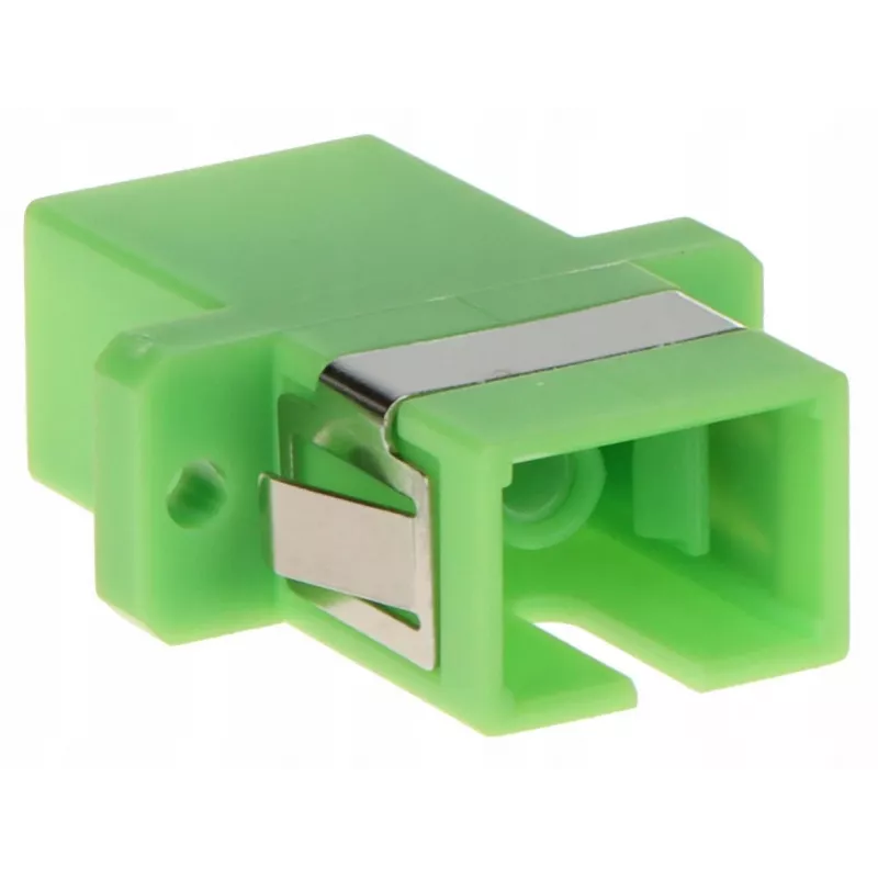 GETFORT SC/APC simplex glasvezeladapter, singlemode, groen, flensmontage
