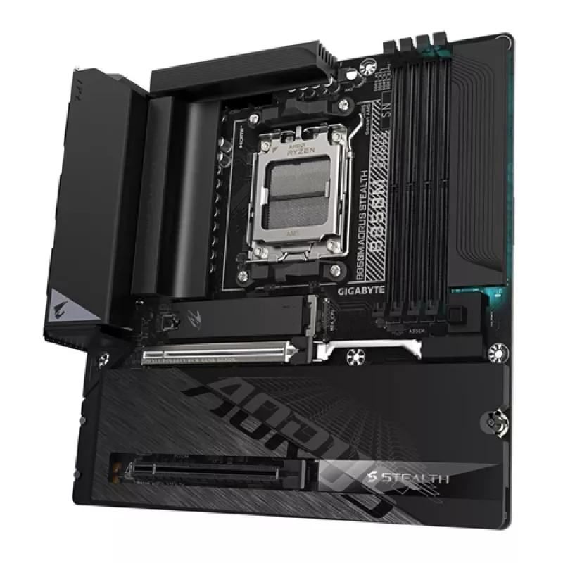 GIGABYTE B850M AORUS STEALTH AM5 Micro-ATX-moederbord, DDR5, 2.5GbE, Wi-Fi 6E, 3x M.2