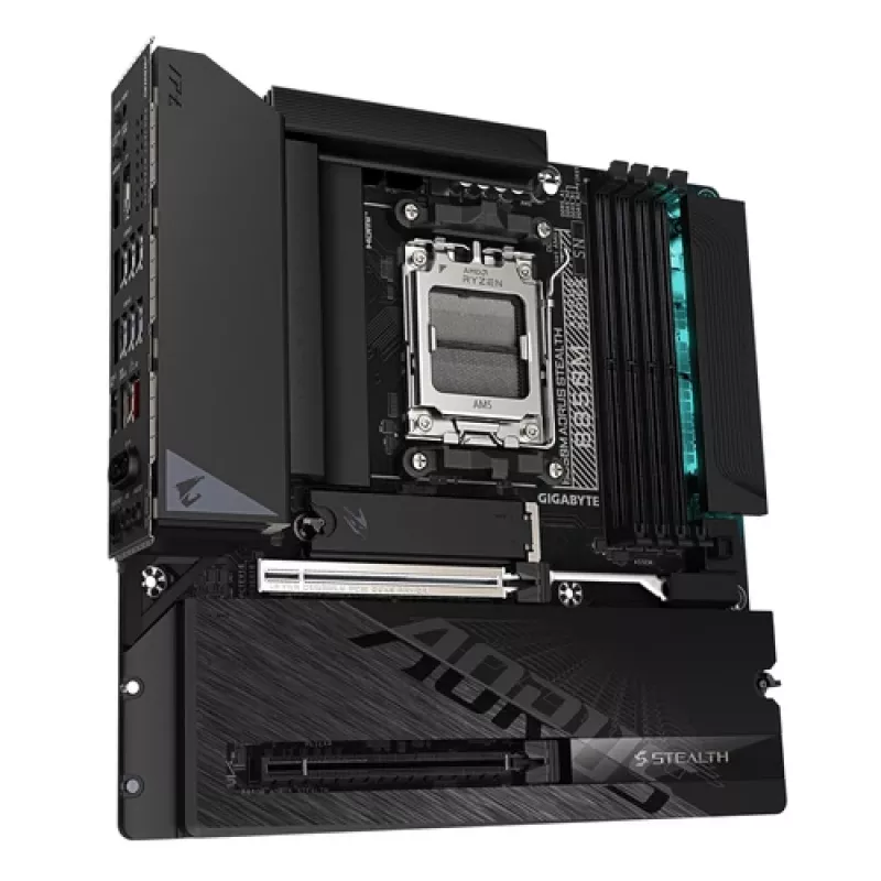 GIGABYTE B850M AORUS STEALTH AM5 Micro-ATX-moederbord, DDR5, 2.5GbE, Wi-Fi 6E, 3x M.2