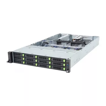 Gigabyte R263-ZG0-AAL2 (Rev. 3.x) 2U rack server barebone, single AMD SP5, 12x 3.5/2.5 inch bays, 2x 1200W voeding